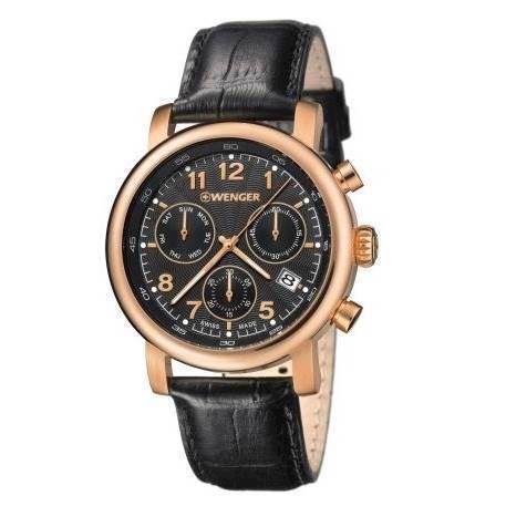 Image of Urban Classic Chrono IP rosaguld rustfri stål Quartz med chrono Herre ur fra Wenger, 01.1043.107